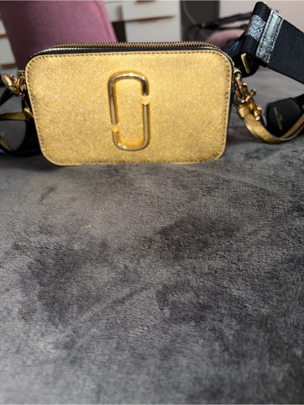 Marc Jacobs Metallic Gold  Snapshot Crossbody